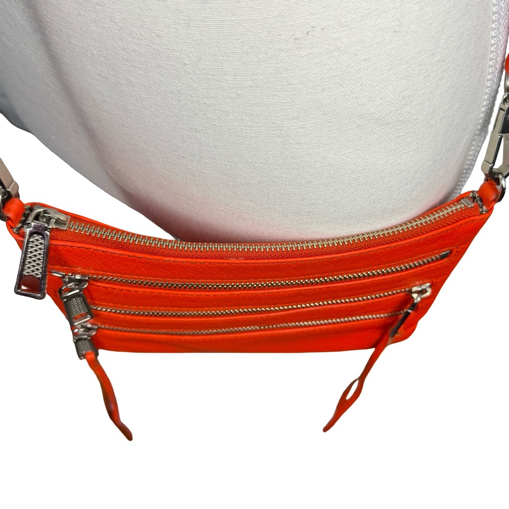 Rebecca Minkoff Red Leather Triple Zip Crossbody Bag Small Rock n‎ Roll Biker - Picture 4 of 16